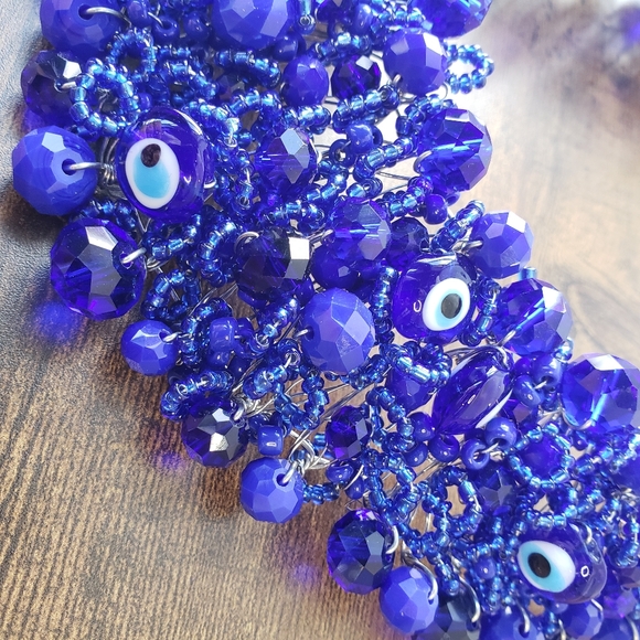 Cobalt Sapphire Blue Handmade Necklace one of a kind Monster High Cleo Wardrobe - Picture 9 of 9